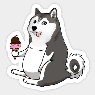 fat husky doge meme Sticker